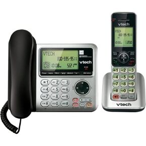 نظام هاتف VTech CS6649 سلكي/لاسلكي قابل للتوسيع مع نظام الرد على هوية المتصل/انتظار المكالمات والسماعة/مكبرات الصوت الأساسية in Kuwait