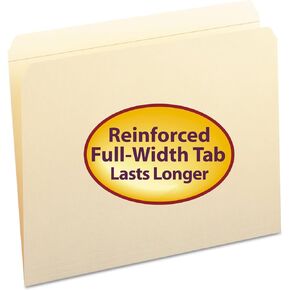 Smead File Folder, Reinforced Straight-Cut Tab (Not Undercut), Letter Size, Manila, 100 per Box (10310)
