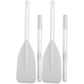Keenso 2Pcs Inflatable Dinghy Oars, Silver Dinghy Paddle Boat Durable Paddles Plastic for Boat Canoe Water Marine Sports Rowing