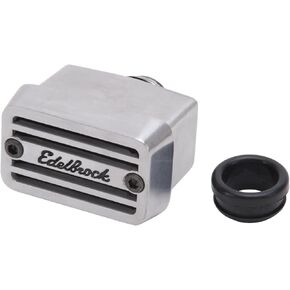 Edelbrock 4204 Elite Series Push-In Rectangular Breather, Aluminum