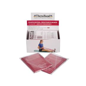 THERABAND Resistance Bands, 5 Foot, 30 Count Professional Latex Elastic Bands For Upper & Lower Body Exercise, Physical Therapy, Lower Pilates, At-Home Workouts, & Rehab, Medium Red, Beginner Level 3