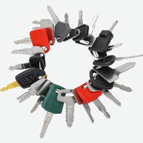 21 Heavy Construction Equipment Key Set fits Cat, JD, Case, Komatsu, Hyster, Kubota, JCB, Bobcat, Daewoo, JLG, Toyota & More, Master Ignition Key for Workers and Opeartors