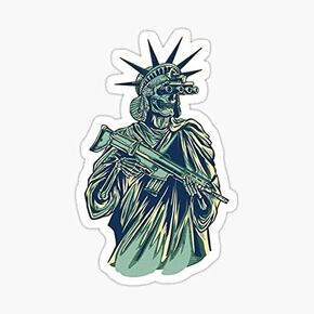STICKY DUDE United States Statue of Liberty Patriot Decal Sticker, 5 inches - Semper Fidelis Vinyl Bumper for Car Truck Home
