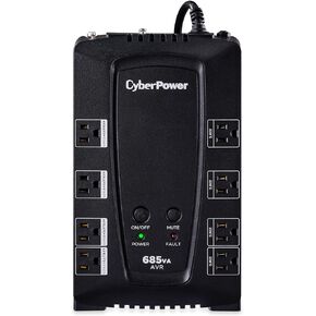 CyberPower CP685AVRG AVR UPS System, 685VA/390W, 8 Outlets, Compact