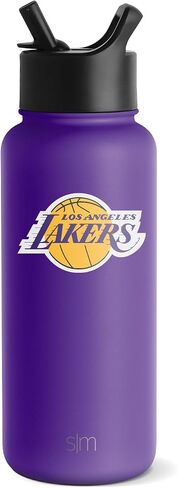 Simple Modern Officially Licensed NBA Los Angeles Lakers Water Bottle with Straw Lid | Vacuum Insulated Stainless Steel 32oz Thermos | Summit Collection | LA Lakers in Saudi Arabia