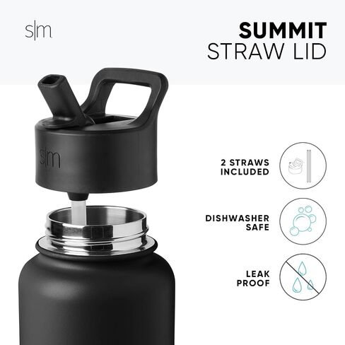 Simple Modern Officially Licensed NBA Los Angeles Lakers Water Bottle with Straw Lid | Vacuum Insulated Stainless Steel 32oz Thermos | Summit Collection | LA Lakers in Saudi Arabia