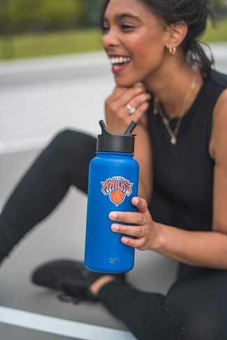 Simple Modern Officially Licensed NBA Los Angeles Lakers Water Bottle with Straw Lid | Vacuum Insulated Stainless Steel 32oz Thermos | Summit Collection | LA Lakers in Saudi Arabia