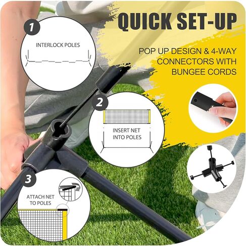 vssal 20ft المحمولة الكل في واحد كرة الريشة بيكلبول للأطفال الكرة الطائرة صافي مجموعات ارتفاع قابل للتعديل يصل إلى 7ft، مجموعة مضارب قائمة بذاتها التحرير والسرد للساحات الخلفية الشاطئ درب in Kuwait