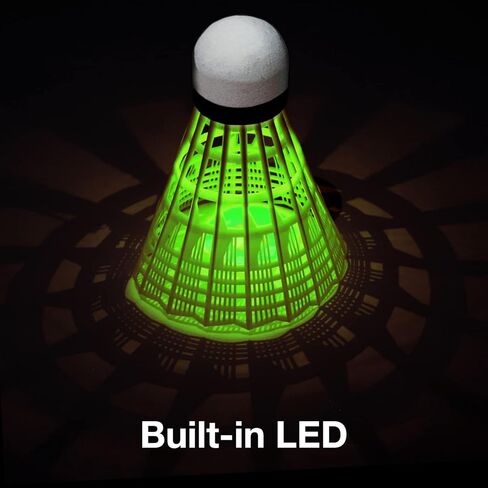 مجموعة مضارب كرة الريشة - 4 مضارب، 8 كرات الريشة (4 أصفر نيون و4 LED)، حقيبة حمل in Kuwait