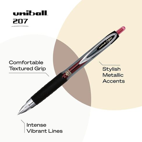 uni-ball 61255 Signo Gel 207 Roller Ball Retractable Gel Pen Black Ink Micro Fine Dozen in Kuwait