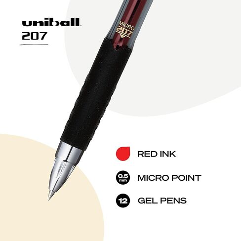 uni-ball 61255 Signo Gel 207 Roller Ball Retractable Gel Pen Black Ink Micro Fine Dozen in Kuwait