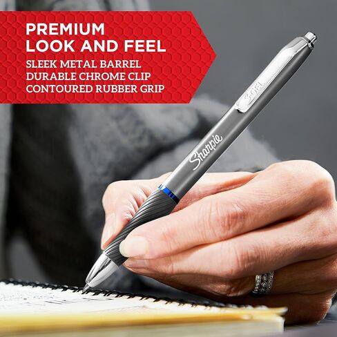 Sharpie S-Gel, Gel Pens, Sleek Metal Barrel, Crimson Red, Medium Point (0.7mm), Black Ink, 4 Count in Saudi Arabia