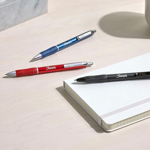 Sharpie S-Gel, Gel Pens, Sleek Metal Barrel, Crimson Red, Medium Point (0.7mm), Black Ink, 4 Count in Saudi Arabia