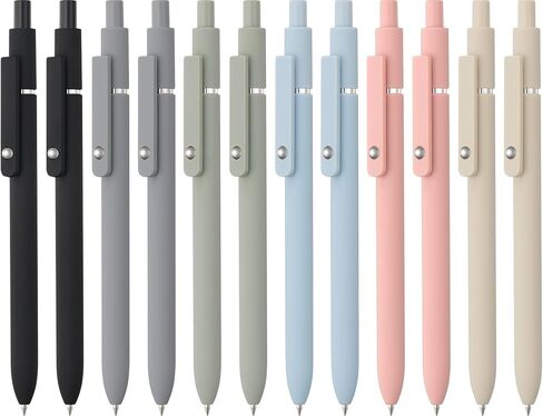 LINFANC 6 Pack Cute Gel Pens, Retractable Quick Dry Gel Ink Pen, Fine Point 0.5mm Black Ink Rolling Ball Gel Pens, Smooth Writing Aesthetic Pens for Home School Office Supplies in Saudi Arabia