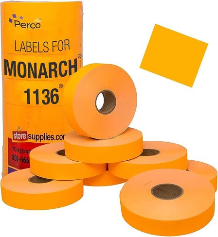 Pricing Labels for Monarch 1136 White - 42,000 Labels w/ 24 Rolls Value Pack, 3 Sleeves - Made in USA in Saudi Arabia
