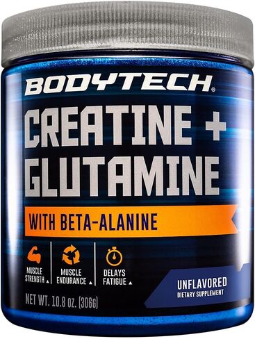 BodyTeach Creatine and Glutamine with Beta Alanine Fruit Punch - Supports Muscle Growth, Recovery and Immune Health (12.6 Ounce Powder) in Kuwait