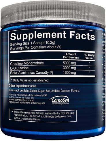 BodyTeach Creatine and Glutamine with Beta Alanine Fruit Punch - Supports Muscle Growth, Recovery and Immune Health (12.6 Ounce Powder) in Kuwait