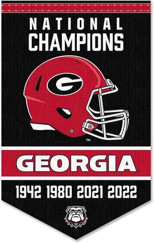 College Flags & Banners Co. Georgia Bulldogs 4 Time Football National Champions Banner in Saudi Arabia