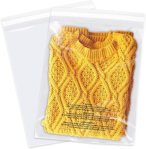 20 Pcs - 11" x 14" Suffocation Warning Self Seal Clear Plastic Poly Bags 1.6 Mil-Removable Adhesive in Saudi Arabia