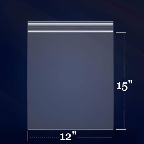 iMailer - 20 قطعة - أكياس بسحاب مقاس 30.48 سم × 38.1 سم - أكياس بولي بلاستيكية بسحاب قابلة لإعادة الغلق بسعة 2 مل مع سحاب قفل للتغليف وشحن البخور والقلائد والمجوهرات. in Kuwait