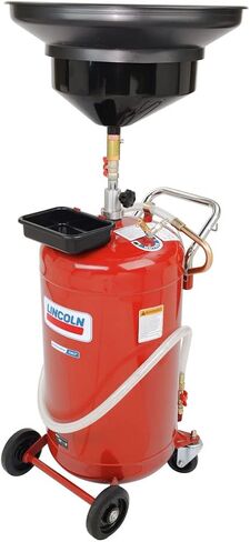Lincoln 3635 Pressurized, Self-evacuating, Used Fluid Drain, 25 Gallon, Height Adjustable Telescopic Bowl (51 in. to 76 in.) with Wide Mouth Drain Bowl Extension to 24 Inches in Saudi Arabia
