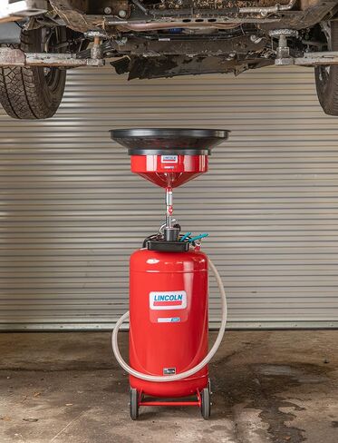 Lincoln 3635 Pressurized, Self-evacuating, Used Fluid Drain, 25 Gallon, Height Adjustable Telescopic Bowl (51 in. to 76 in.) with Wide Mouth Drain Bowl Extension to 24 Inches in Saudi Arabia