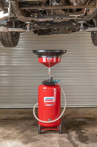 Lincoln 3635 Pressurized, Self-evacuating, Used Fluid Drain, 25 Gallon, Height Adjustable Telescopic Bowl (51 in. to 76 in.) with Wide Mouth Drain Bowl Extension to 24 Inches in Saudi Arabia