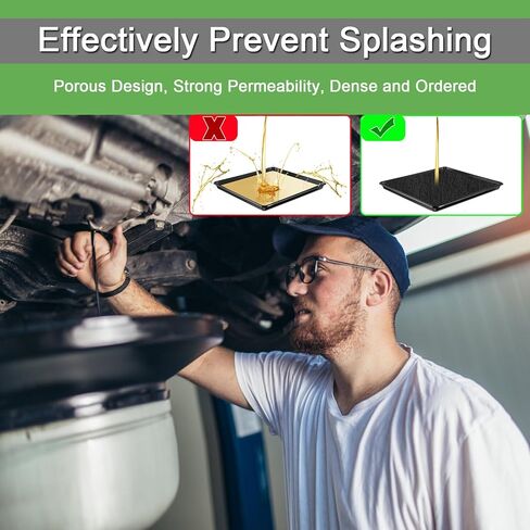 3 Pcs 22" Oil Drain Splash Pad, Upgrade No Splatter Pad, Square Oil Splash Pad for Car Changing Oil Transmission Drain Pan, Black in Saudi Arabia