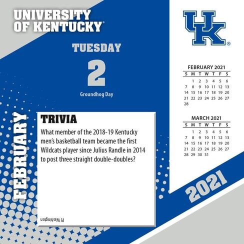TURNER SPORTS Kentucky Wildcats 2021 Box Calendar (21998051377) in Kuwait