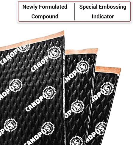CANOPUS Car Sound Deadening Mat, 80 mil 10 sqft, Pack of 10 Sheets, Butyl Sound Deadener Mat, Audio Car Sound Dampening Material for Car Trunk, Door, Floor and Ceiling, Black in Kuwait