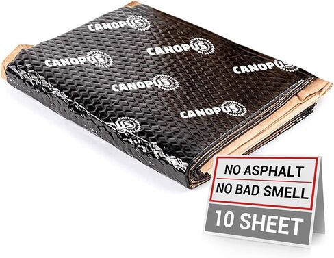 CANOPUS Car Sound Deadening Mat, 80 mil 10 sqft, Pack of 10 Sheets, Butyl Sound Deadener Mat, Audio Car Sound Dampening Material for Car Trunk, Door, Floor and Ceiling, Black in Kuwait