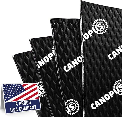 CANOPUS Car Sound Deadening Mat, 80 mil 10 sqft, Pack of 10 Sheets, Butyl Sound Deadener Mat, Audio Car Sound Dampening Material for Car Trunk, Door, Floor and Ceiling, Black in Kuwait