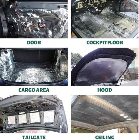 HOMCHEK 10mm 21.53sqft 40inch x 80inch Automotive Heat Shield Mat Sound Deadener Mat Noise & Dampening Heat Insulation Mat Application for Car Hood Dynamat Ceiling Door in Kuwait