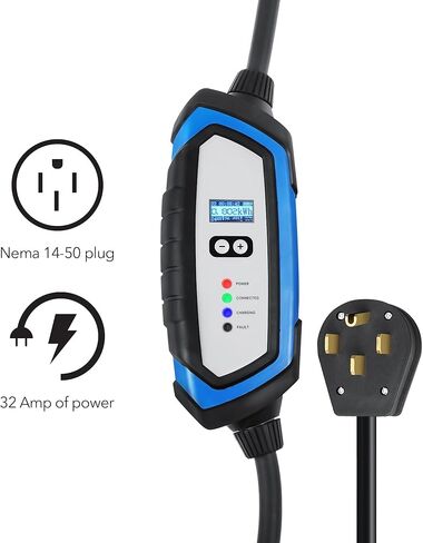 شاحن Lectron NEMA 14-50 المستوى 2 EV - سلك تمديد 15 قدم وكابل J1772 - لسيارات J1772 EVs in Kuwait