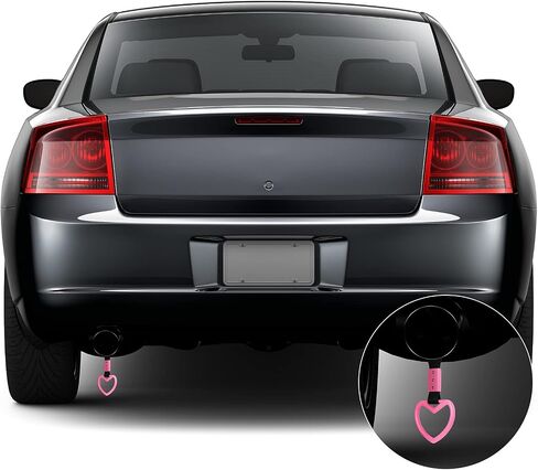 2 Pieces Rings Heart Shaped Car Handle Straps Drift Charm Rear Bumper Warning Ring Decor Subway Bus Broken Heart Handle for Car Interior(Black) in Saudi Arabia