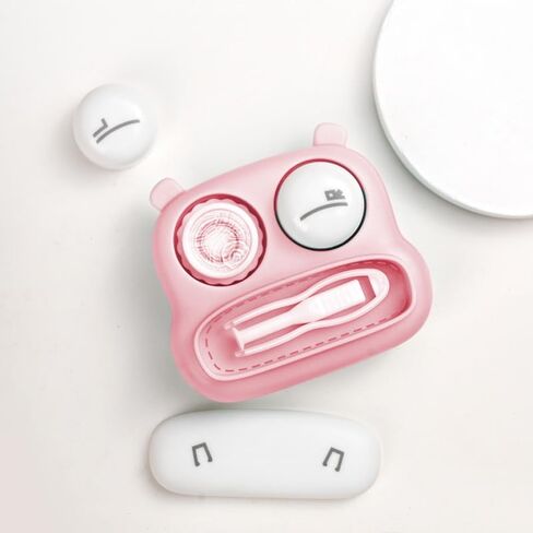 Ultrasonic Contact Lens Cleaner Intelligent Cleaning Machine Cute Portable Soft Contact Lenses Cleaner Pink in Saudi Arabia