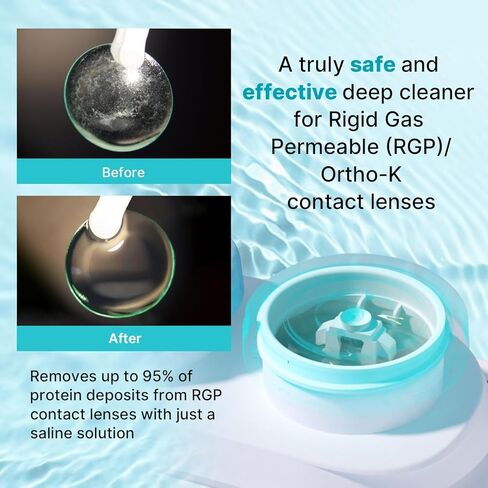 3N ReO2 RGP Lens Cleaner (White), Fit Rigid Gas Permeable (RGP) and Orthokeratology Lenses - Remove Protein Deposits in Saudi Arabia