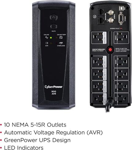 CyberPower CP685AVRG AVR UPS System, 685VA/390W, 8 Outlets, Compact in Saudi Arabia