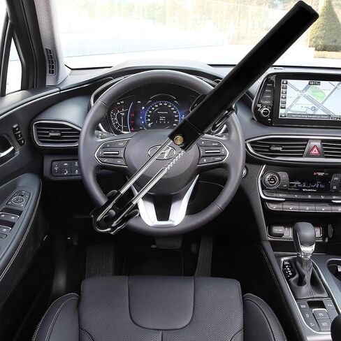 Steering Wheel Lock Anti-Theft Device - The Club Steering Wheel Lock with Adjustable Length Clamp Double Hook Locks - Universal Wheel Locks for Cars,Trucks, Vans, and Suvs - Black in Saudi Arabia