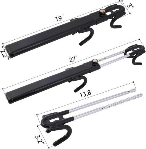 Steering Wheel Lock Anti-Theft Device - The Club Steering Wheel Lock with Adjustable Length Clamp Double Hook Locks - Universal Wheel Locks for Cars,Trucks, Vans, and Suvs - Black in Saudi Arabia