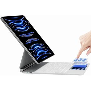 nimin Keyboard Case for iPad Pro 13 inch 2024 (M4),Multi-Touch Trackpad, Magnetic Attach, 7-Color Backlight, Auto Sleep/Wake, Obsidian Black