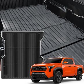 KUST Custom Fit Floor Mats for 2018-2023 Toyota Tacoma Double Cab (Only Auto) All Weather Floor Mats Liner 2 Row Full Set Liner TPE Black