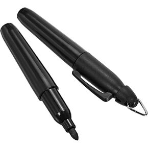 PATIKIL Mini Permanent Markers, 6 Pack Golf Ball Marker Pens with Keychain Clip for Office Meeting Outdoor Activities, Black Ink
