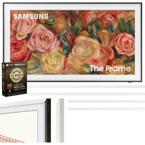 SAMSUNG QN43LS03DAFXZA 43 inch The Frame QLED 4K Smart TV 2024 Bundle 43 inch The Frame Customizable Bezel Modern White