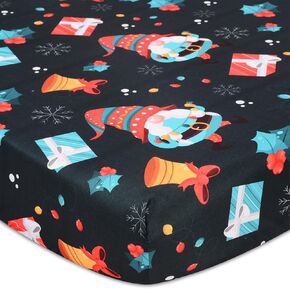 Halloween Crib Sheets, Fitted Crib Sheet with Bats, Ghosts, Pumpkin, Spider, and Mushrooms, Measuring 52'' x 28'' to fit Standard Crib & Toddler Mattresses, Orange