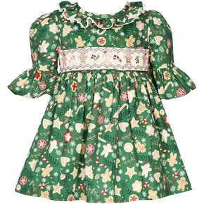 Bonnie Jean Baby Girl's Holiday Christmas Dress - Smocked Dress for Baby and Toddler and Little Girls
