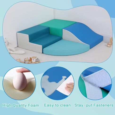4-Pieces Climbing Toys for Toddlers: PU Leather - Soft Play Climbing for Toddlers - Foam Climbing Blocks for Crawling and Sliding Indoor Playground for Kids in Saudi Arabia