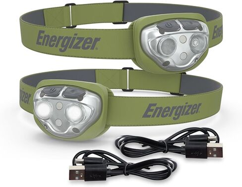 مصباح أمامي LED قابل لإعادة الشحن من إنرجايزر Pro400، مقاوم للماء IPX4، مصباح LED ساطع عالي الطاقة، أوضاع إضاءة متعددة، أفضل مصباح أمامي للتخييم، الجري، في الهواء الطلق، ضوء الطوارئ، يتضمن USB in Saudi Arabia