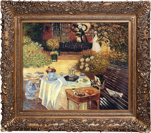 overstockArt La Pastiche The Luncheon by Claude Monet with Gold Victorian Frame Oil Painting Wall Art, 32" x 28" in Saudi Arabia