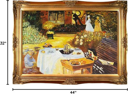 overstockArt La Pastiche The Luncheon by Claude Monet with Gold Victorian Frame Oil Painting Wall Art, 32" x 28" in Saudi Arabia